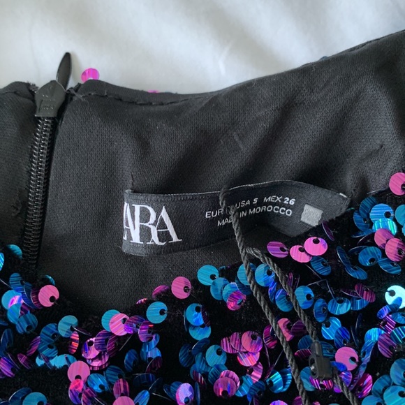 Zara Blue and Purple Sequined Mini Dress - Picture 10 of 14